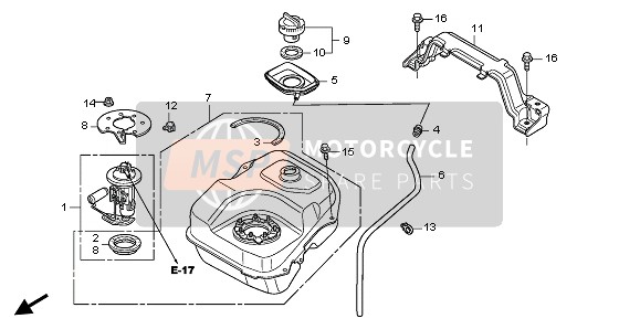 Honda SH125S 2011 Serbatoio di carburante per un 2011 Honda SH125S